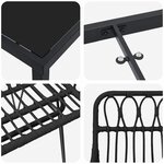 vidaXL Ensemble de salle à manger pour jardin 3 Pièces Noir Poly rotin