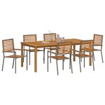 vidaXL Ensemble de salle à manger pour jardin 7 Pièces Gris