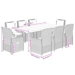 vidaXL Ensemble à manger de jardin et coussins 9 Pièces beige Poly rotin