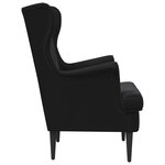 vidaXL Fauteuil Noir Velours