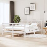 vidaXL Cadre de lit sans matelas blanc bois massif 140x190 cm