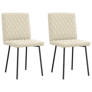 vidaXL Chaises à manger lot de 2 crème similicuir