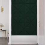 vidaXL Panneaux muraux 12 Pièces Vert foncé 30x30 cm Velours 0 54 m²