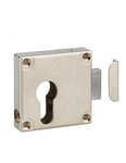 THIRARD - Boitier de serrure de meuble Universel en applique pour porte d'ameublement  axe 21.5mm  50x60mm  nickelé