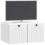 vidaXL Meuble TV mural Blanc 59 5 x 41 x 30 cm Bois d'ingénierie
