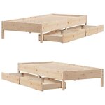 vidaXL Cadre de lit sans matelas 75x190 cm bois de pin massif