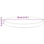 vidaXL Dessus de table rond Ø30x3 cm bois de pin massif