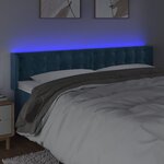 vidaXL Tête de lit à LED Bleu foncé 163x16x78/88 cm Velours