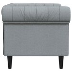 vidaXL Fauteuil Chesterfield gris clair tissu