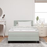 Lit Box Spring vidaXL avec Matelas Gris clair Petit Double Velours
