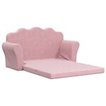 vidaXL Canapé-lit pour enfants 2 places rose peluche douce