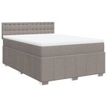 vidaXL Sommier à lattes de lit avec matelas Taupe 140x190 cm Tissu