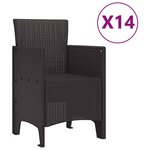 vidaXL Ensemble de salle à manger pour jardin 15 Pièces Marron