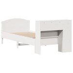 vidaXL Lit bibliothèque sans matelas blanc 90x200cm bois de pin massif