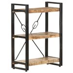 vidaXL Bibliothèque à 3 niveaux 60x30x80 cm Bois de manguier massif