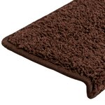 vidaXL Tapis d'escalier 15 Pièces 65x21x4 cm Marron