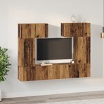 vidaXL Ensemble meuble TV 6 Pièces Bois ancien 80 x 30 x 30 cm