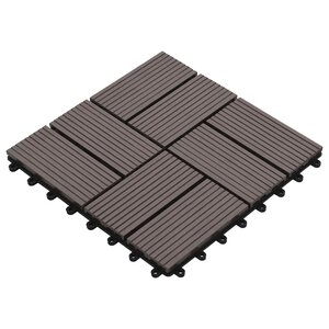 vidaXL Carreau de terrasse 11 pc Marron foncé 30 x 30 cm WPC