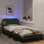 vidaXL Cadre de lit avec lumières LED gris foncé 90x190 cm tissu