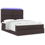 VidaXL Cadre de lit ottoman avec matelas marron foncé 140x190 cm tissu