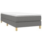 vidaXL Sommier à lattes de lit avec matelas Gris foncé 100x200cm Tissu