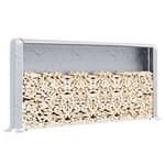 vidaXL Portant de bois de chauffage et housse de pluie acier galvanisé