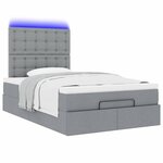 vidaXL Cadre de lit ottoman avec matelas gris clair 120x190 cm tissu