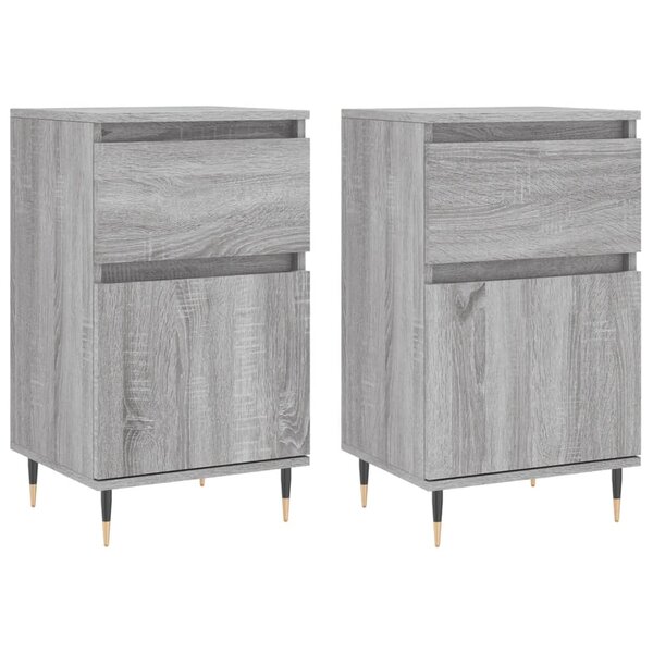 vidaXL Buffets 2 Pièces sonoma gris 40x35x70 cm bois d'ingénierie
