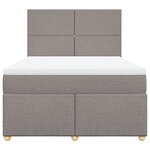 vidaXL Sommier à lattes de lit avec matelas Taupe 140x200 cm Tissu