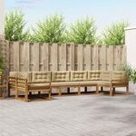 vidaXL Ensemble de canapés d'extérieur 7 Pièces Naturel et Beige