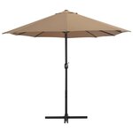 vidaXL Parasol d'extérieur et poteau en aluminium 460x270 cm taupe