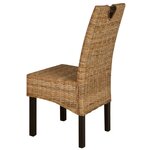 vidaXL Chaises à manger lot de 4 rotin Kubu bois de manguier