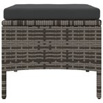 vidaXL Canapé de jardin 2 places avec table et tabourets gris rotin