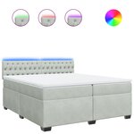 vidaXL Sommier à lattes de lit et matelas Gris clair 200x200cm Velours