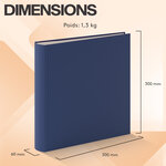 Album Photo Scrapbooking- 100 pages pour 600 photos- Pour 9x13 cm  10x15 cm et 13x18 cm- Livre Photo en Lin- Bleu Foncé- ACROPAQ