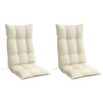 vidaXL Coussins de chaise à dossier haut lot de 2 crème tissu oxford