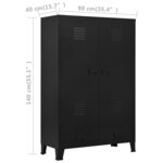 vidaXL Garde-robe industrielle noir 90x40x140 cm acier