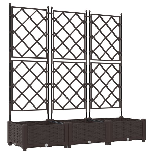 vidaXL Jardinière de Jardin avec Treillis 3 Pièces Marron 120x40x125.5 cm