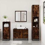 vidaXL Ensemble de meubles de salle de bain 3 Pièces Chêne fumé
