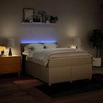 vidaXL Sommier à lattes de lit avec matelas Crème 160x200 cm Tissu