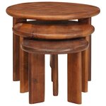 vidaXL Tables basses gigognes 3 Pièces Marron miel Bois de mangue massif