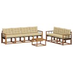 vidaXL Ensemble de canapés d'extérieur 8 pc Naturel et Beige