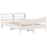vidaXL Cadre de lit avec tête de lit blanc 160x200 cm bois pin massif