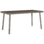 VidaXL Table basse de jardin rectangulaire gris 80x40x37 cm rotin