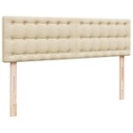 vidaXL Lit ottoman avec matelas crème 140x200 cm tissu