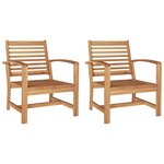 vidaXL Chaises de jardin 2 Pièces Naturel 60 x 65 x 76.5 cm