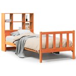vidaXL Lit bibliothèque sans matelas cire marron 90x190 cm bois massif