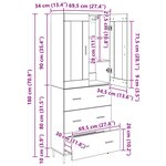 vidaXL Haut Armoire 2 Pièces Chêne artisanal Bois d'ingénierie