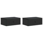 vidaXL Cabinet de chevet avec tiroir 2 Pièces Noir 49 x 34 5 x 20 cm
