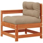 vidaXL 2 Pièce Canapé d'angle de jardin Bois de pin massif Brun cire